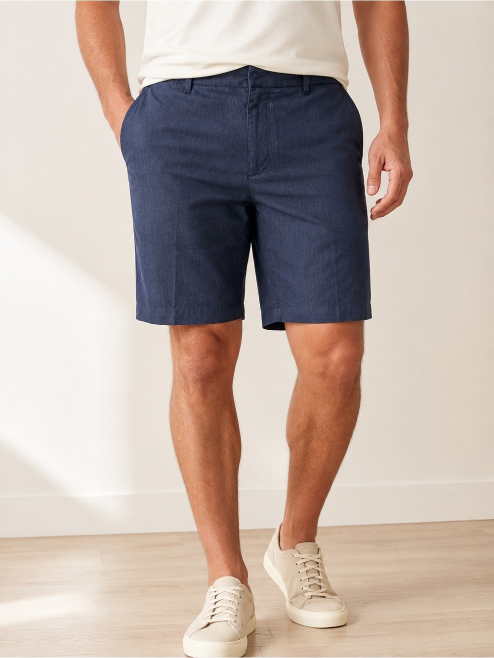 Nordstrom Men’s Shop Tech-Smart Shorts 42W Slim Fit Navy Blue 9.5” Inseam